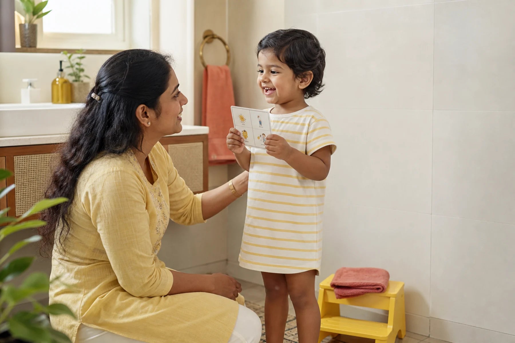 Mother and toddler sharing a calm routine